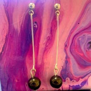 Black Tourmaline handmade earrings. NICKEL FREE - HYPOALLERGENIC